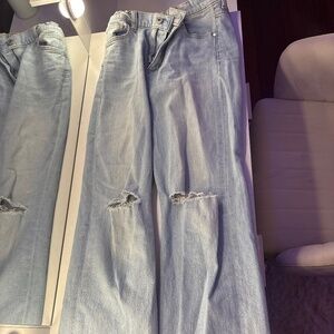 Girls Mid-Rise Loose Slouchy Wide Leg Jeans